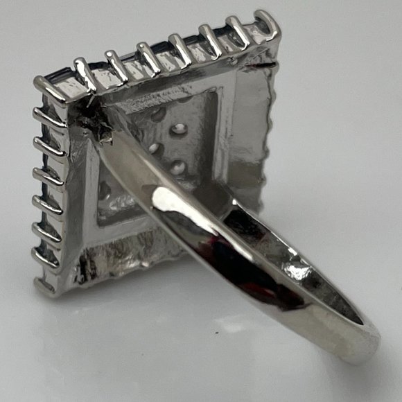 Women Ring Silver Tone Fashion Zircon Cluster Jewe - Picture 8 of 11